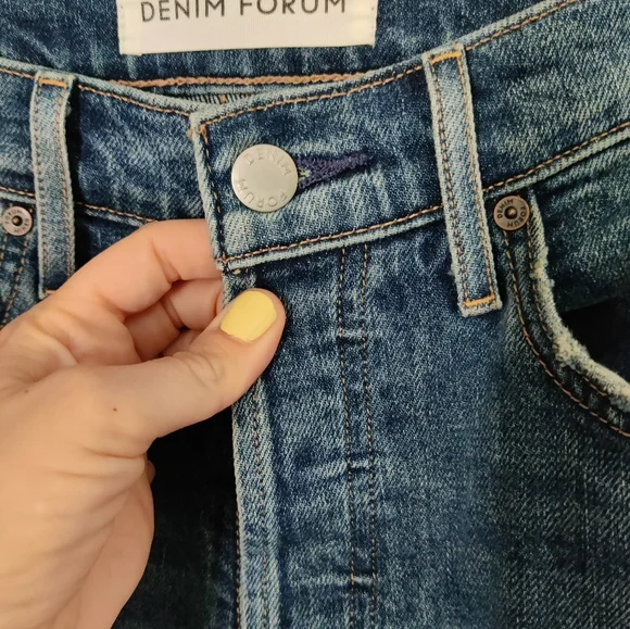 Aritzia Denim Forum Arlo High Rise Straight Jeans short - Picture 11 of 15